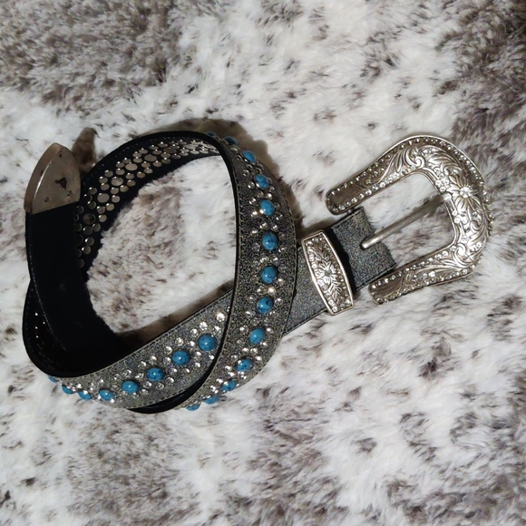 Nocona Accessories Nocona Crackle Grey Western Belt Poshmark